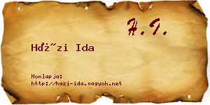 Házi Ida névjegykártya